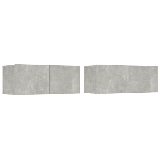 Mobili TV 2 pz Grigio Cemento 80x30x30 cm in Legno Multistrato 804539