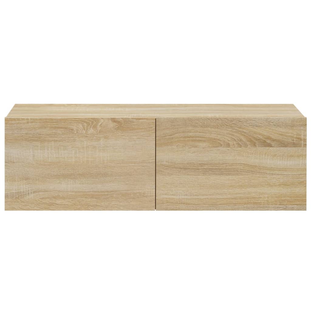 Mobili TV Muro 2pz Rovere Sonoma 100x30x30 cm Legno Multistrato 804547