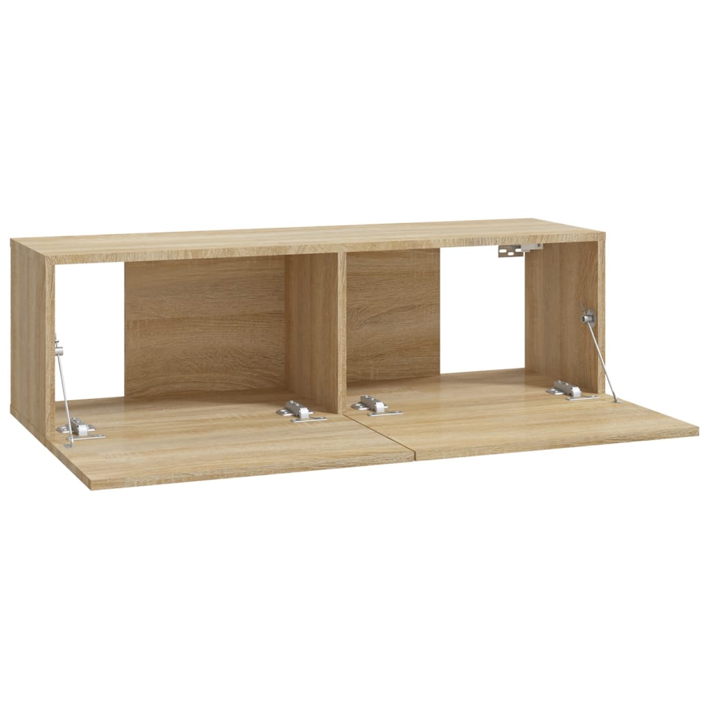Mobili TV Muro 2pz Rovere Sonoma 100x30x30 cm Legno Multistrato 804547