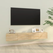 Mobili TV Muro 2pz-Set di 2 Credenza per TV sospesa Rovere Sonoma 100x30x30 cm Legno Multistrato