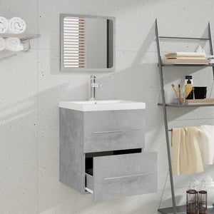 Mobile da Bagno con Specchio Grigio Cemento 41x38,5x48 cm 804822