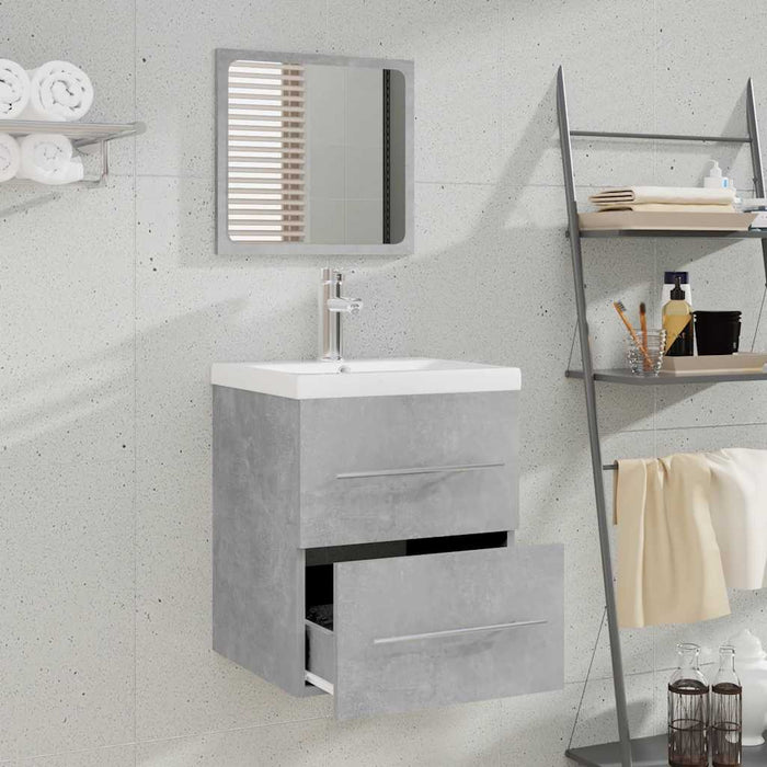 Mobile da Bagno con Specchio Grigio Cemento 41x38,5x48 cm 804822