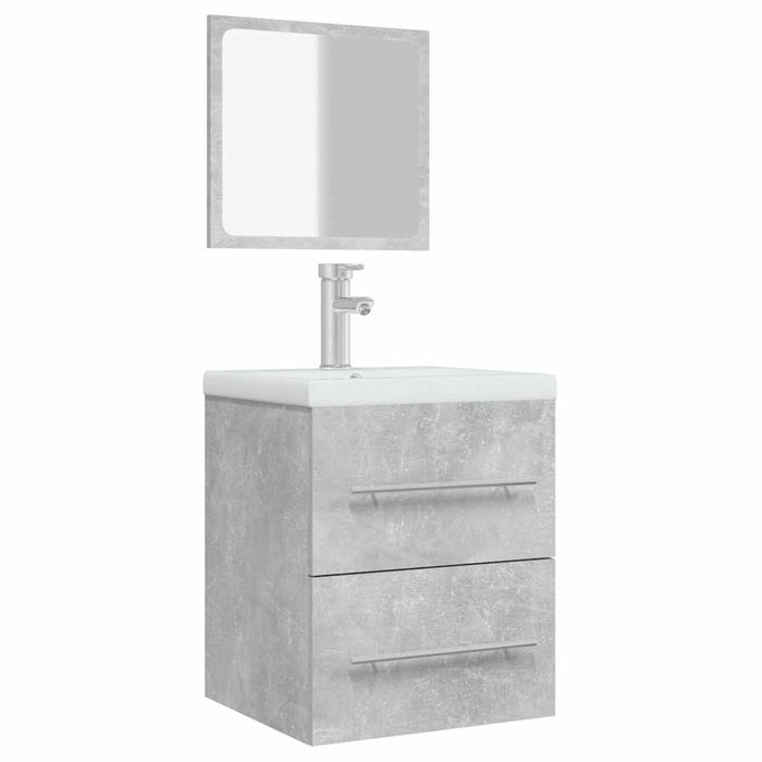 Mobile da Bagno con Specchio Grigio Cemento 41x38,5x48 cm 804822