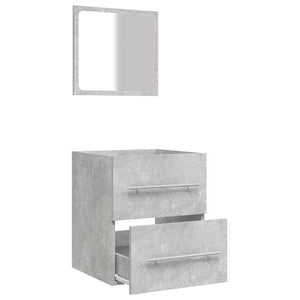Mobile da Bagno con Specchio Grigio Cemento 41x38,5x48 cm 804822