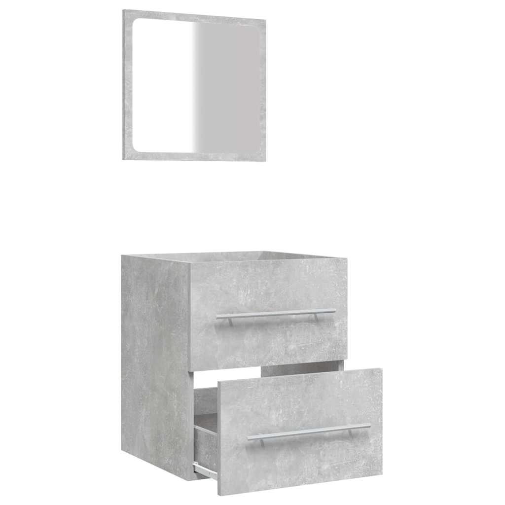 Mobile da Bagno con Specchio Grigio Cemento 41x38,5x48 cm