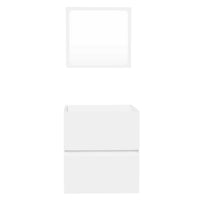 Mobile da Bagno con Specchio Bianco in Legno Multistrato 804863