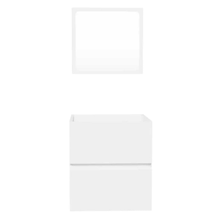 Mobile da Bagno con Specchio Bianco in Legno Multistrato 804863
