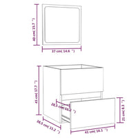 Mobile da Bagno con Specchio Bianco in Legno Multistrato 804863