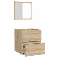 Mobile da Bagno con Specchio Rovere Sonoma in Legno Multistrato cod mxl 19454