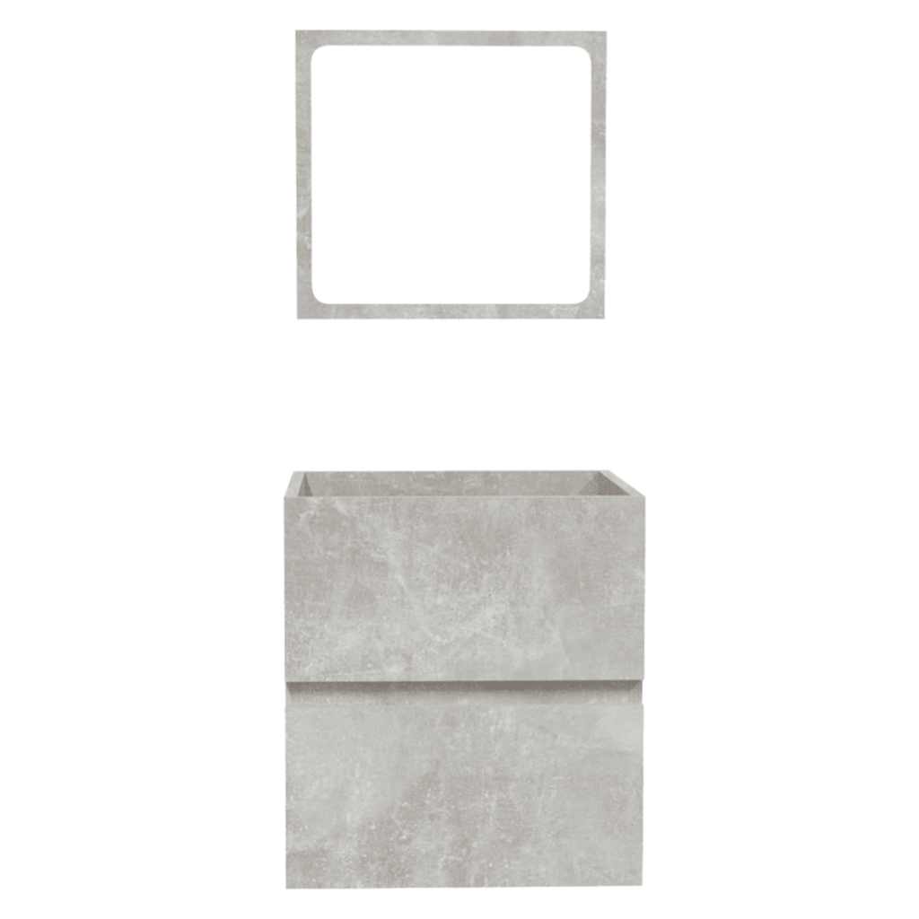 Mobile da Bagno con Specchio Grigio Cemento Legno Multistrato 804867