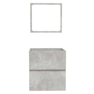 Mobile da Bagno con Specchio Grigio Cemento Legno Multistrato 804867