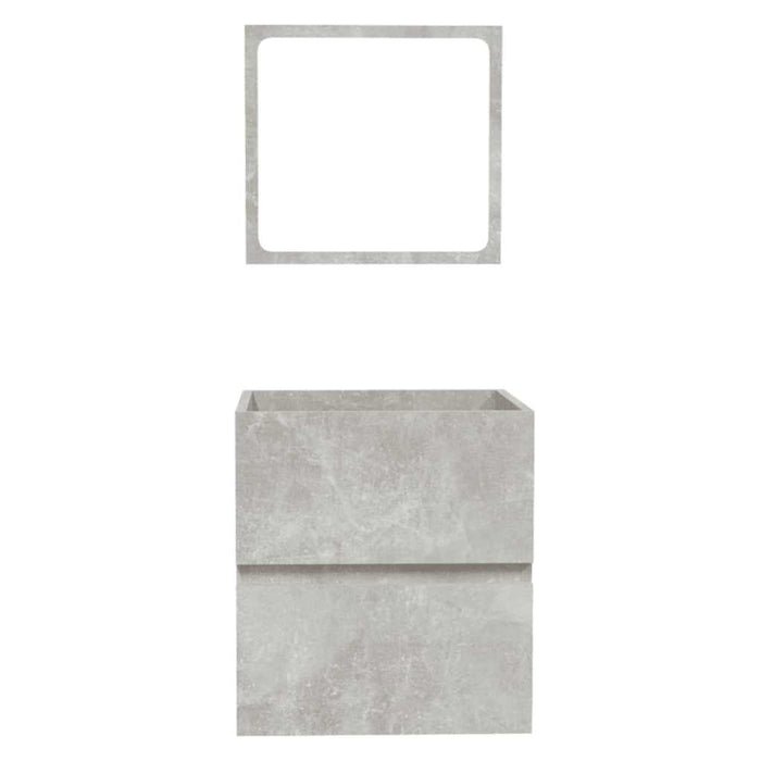 Mobile da Bagno con Specchio Grigio Cemento Legno Multistrato