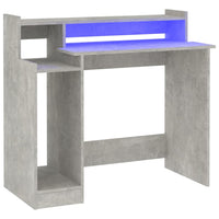 Scrivania con Luci LED Grigio Cemento 97x45x90cm in Multistrato 805556