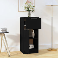 Credenza-Buffet-Armadio da cucina Nera 30x30x70 cm in Legno Multistrato 742675