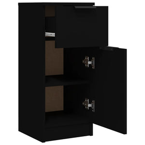 Credenza-Buffet-Armadio da cucina Nera 30x30x70 cm in Legno Multistrato 742675