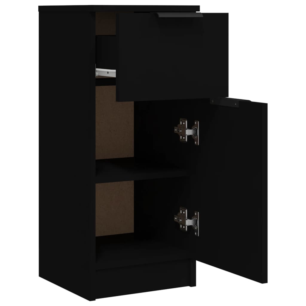 Credenza Nera 30x30x70 cm in Legno Multistrato 811117