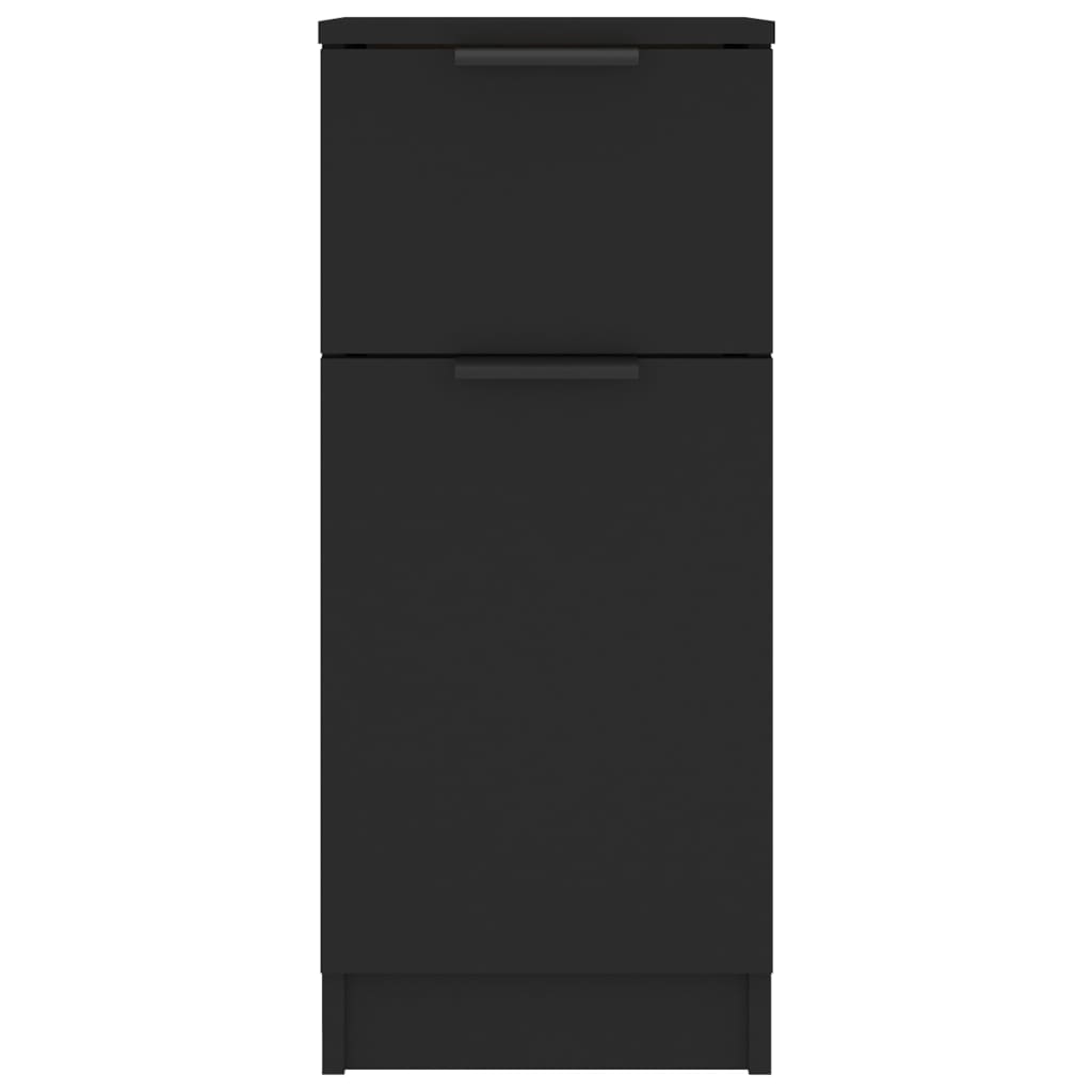 Credenze 2 pz Nere 30x30x70 cm in Legno Multistrato 811118