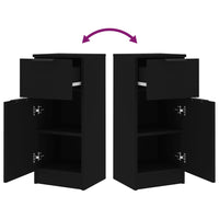 Credenze 2 pz Nere 30x30x70 cm in Legno Multistrato 811118