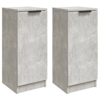 Credenze 2 pz Grigio Cemento 30x30x70 cm in Legno Multistrato 811142