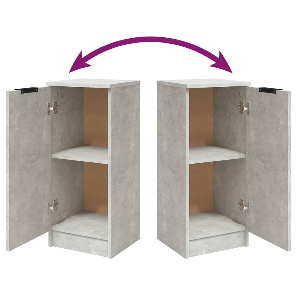 Credenze 2 pz Grigio Cemento 30x30x70 cm in Legno Multistrato 811142