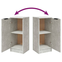 Credenze 2 pz Grigio Cemento 30x30x70 cm in Legno Multistrato 811142