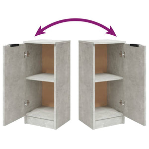 Credenze 2 pz Grigio Cemento 30x30x70 cm in Legno Multistrato 811142