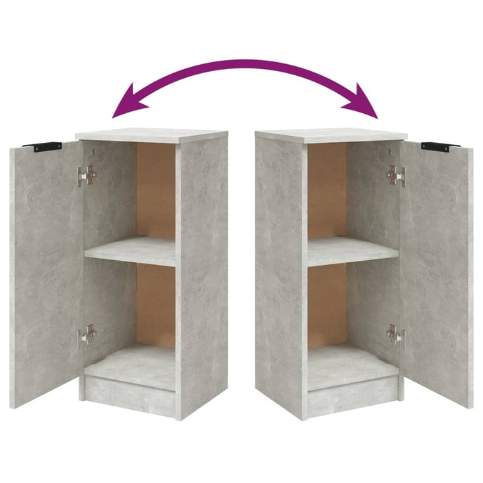 Credenze 2 pz Grigio Cemento 30x30x70 cm in Legno Multistrato 811142