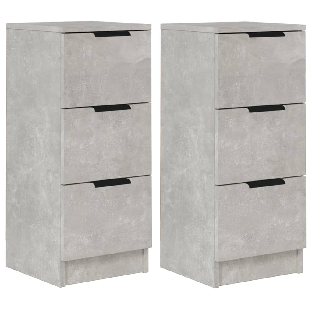 Credenze 2 pz Grigio Cemento 30x30x70 cm in Legno Multistrato 811160