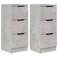 Credenze 2 pz Grigio Cemento 30x30x70 cm in Legno Multistrato 811160