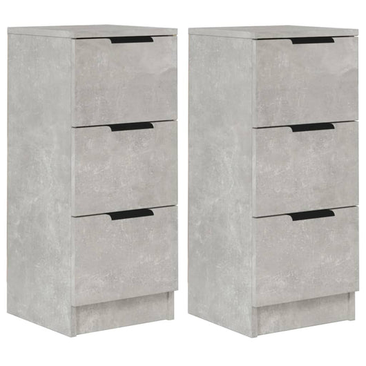 Credenze 2 pz Grigio Cemento 30x30x70 cm in Legno Multistrato 811160