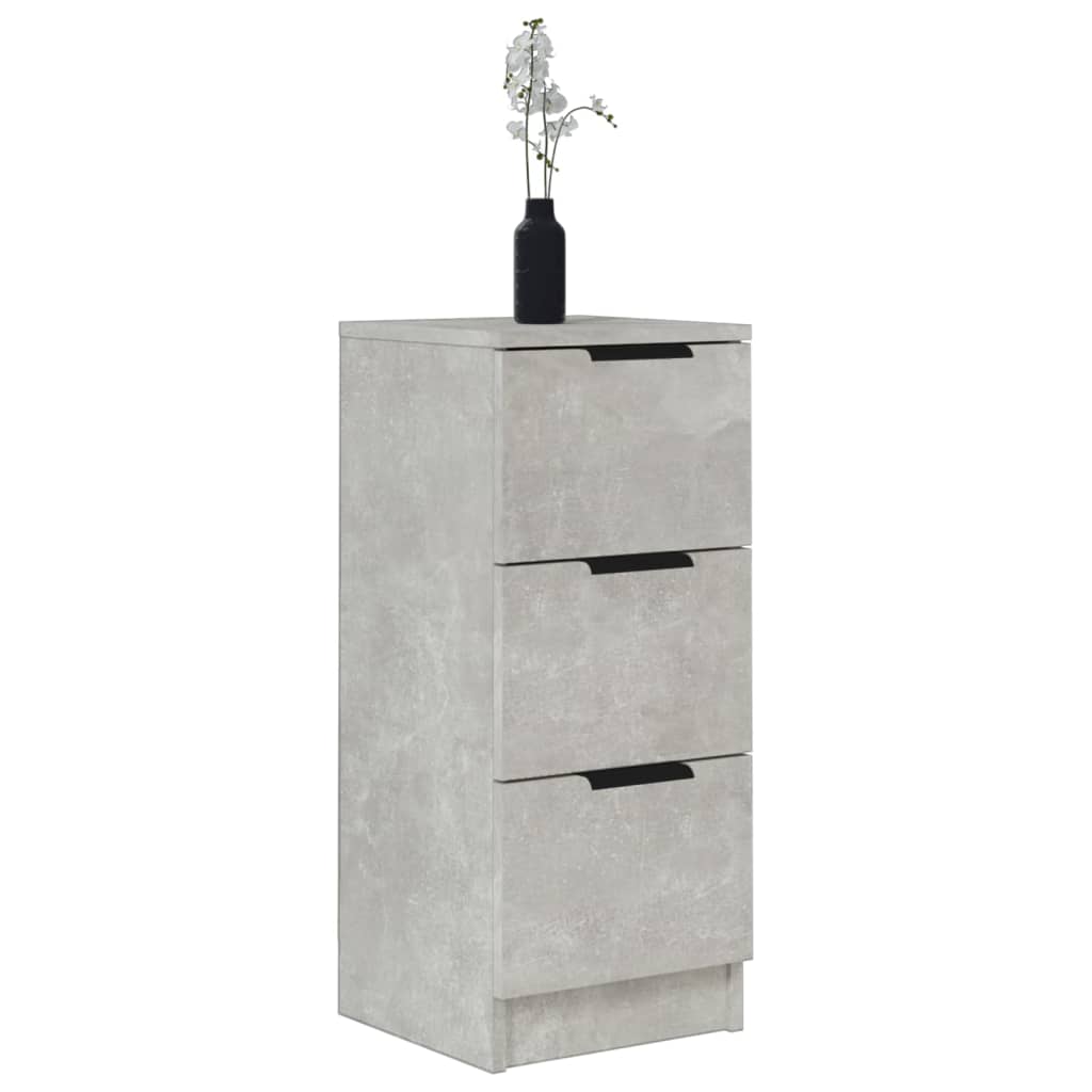 Credenze 2 pz Grigio Cemento 30x30x70 cm in Legno Multistrato 811160