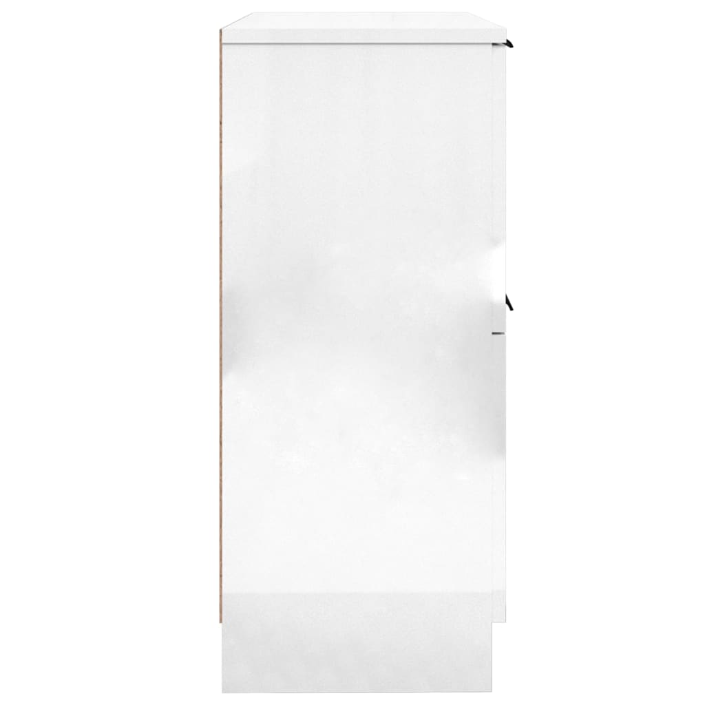 Credenze 2 pz Bianco Lucido 30x30x70 cm in Legno Multistrato cod mxl 6415