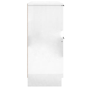 Credenze 2 pz Bianco Lucido 30x30x70 cm in Legno Multistrato cod mxl 6415