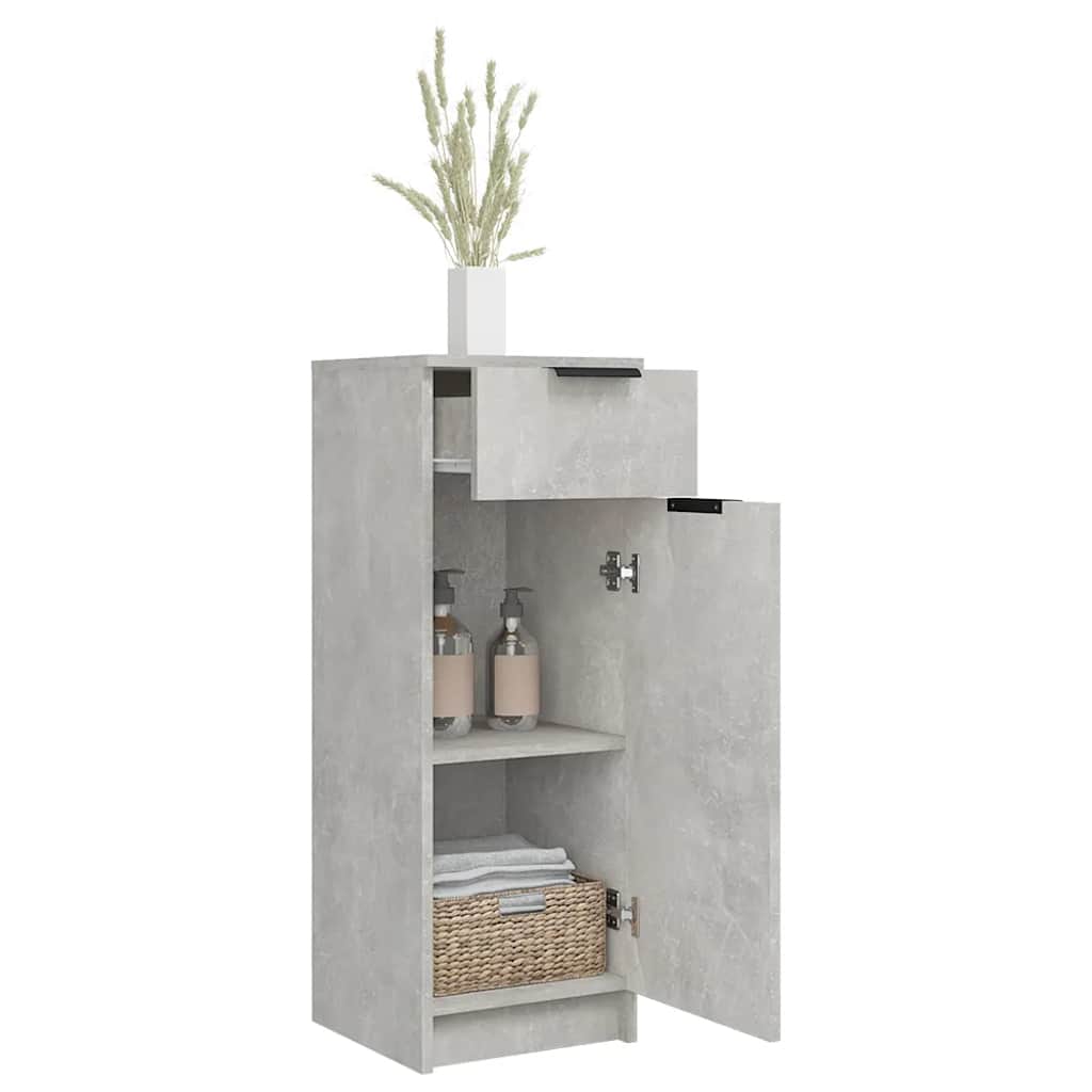 Armadio da Bagno Grigio Cemento 32x34x90cm in Legno Multistrato 811290