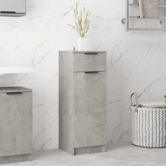 Armadio da Bagno Grigio Cemento 32x34x90cm in Legno Multistrato cod mxl 43171