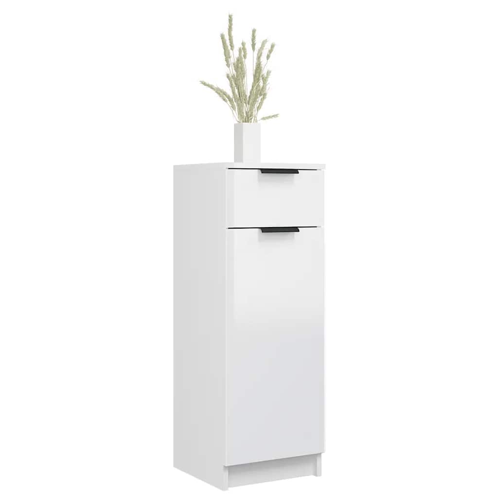 Armadio da Bagno Bianco Lucido 32x33,5x90 cm in Legno Multistrato 811292