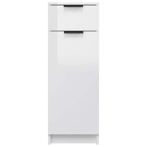 Armadio da Bagno Bianco Lucido 32x33,5x90 cm in Legno Multistrato 811292