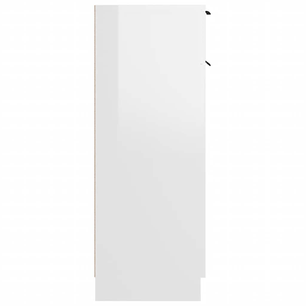 Armadio da Bagno Bianco Lucido 32x33,5x90 cm in Legno Multistrato 811292