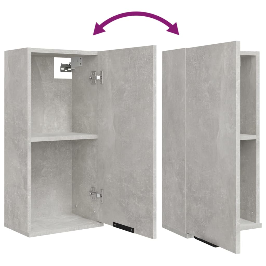 Mobile da Bagno a Parete Grigio Cemento 32x20x67 cm 811299