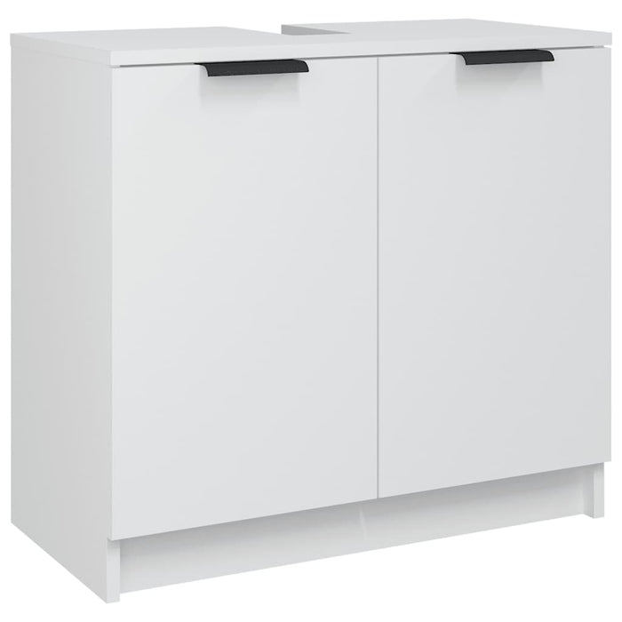 Armadietto da Bagno Bianco 64,5x33,5x59 cm in Legno Multistrato 811304
