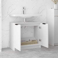 Armadietto da Bagno Bianco 64,5x33,5x59 cm in Legno Multistrato cod mxl 49369