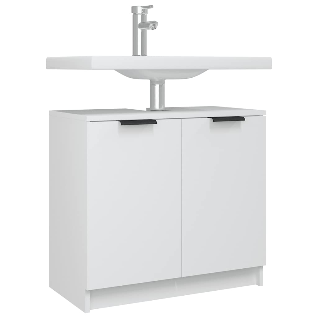 Armadietto da Bagno Bianco 64,5x33,5x59 cm in Legno Multistrato cod mxl 49369
