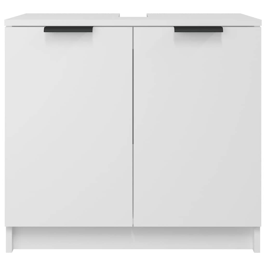 Armadietto da Bagno Bianco 64,5x33,5x59 cm in Legno Multistrato cod mxl 49369