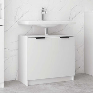 Armadietto da Bagno Bianco 64,5x33,5x59 cm in Legno Multistrato cod mxl 49369
