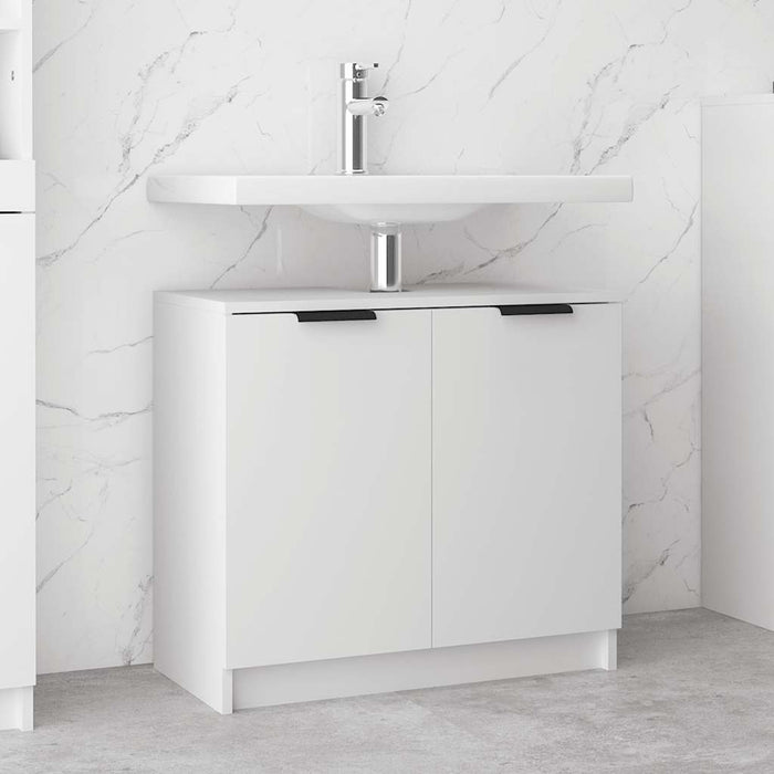 Armadietto da Bagno Bianco 64,5x33,5x59 cm in Legno Multistrato cod mxl 49369