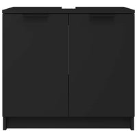 Armadietto da Bagno Nero 64,5x33,5x59 cm in Legno Multistrato 811305