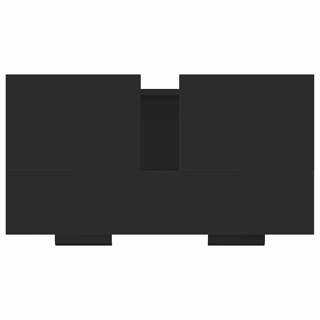 Armadietto da Bagno Nero 64,5x33,5x59 cm in Legno Multistrato 811305