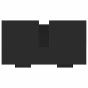 Armadietto da Bagno Nero 64,5x33,5x59 cm in Legno Multistrato 811305