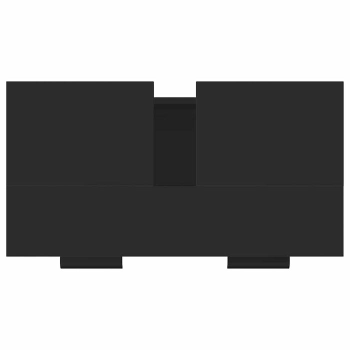 Armadietto da Bagno Nero 64,5x33,5x59 cm in Legno Multistrato 811305