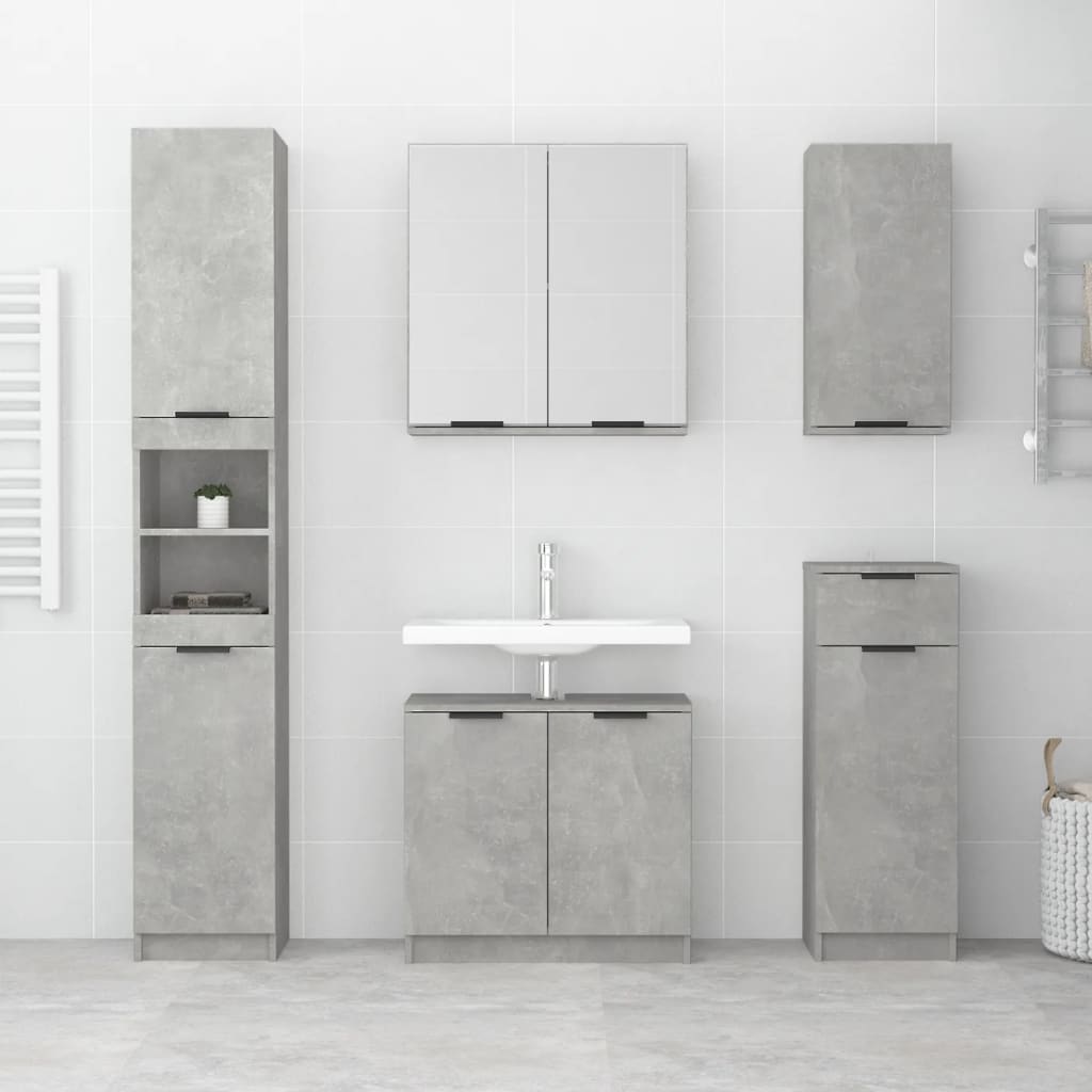 Mobile Bagno Grigio Cemento 64,5x33,5x59cm in Legno Multistrato 811308